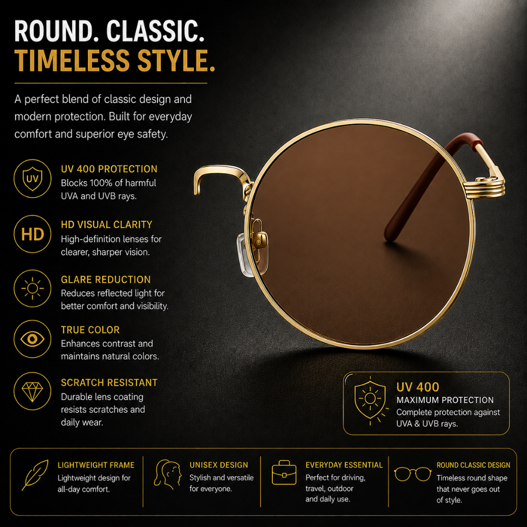 First Lens Tacca UV400 Sunglasses Brown Gold S516