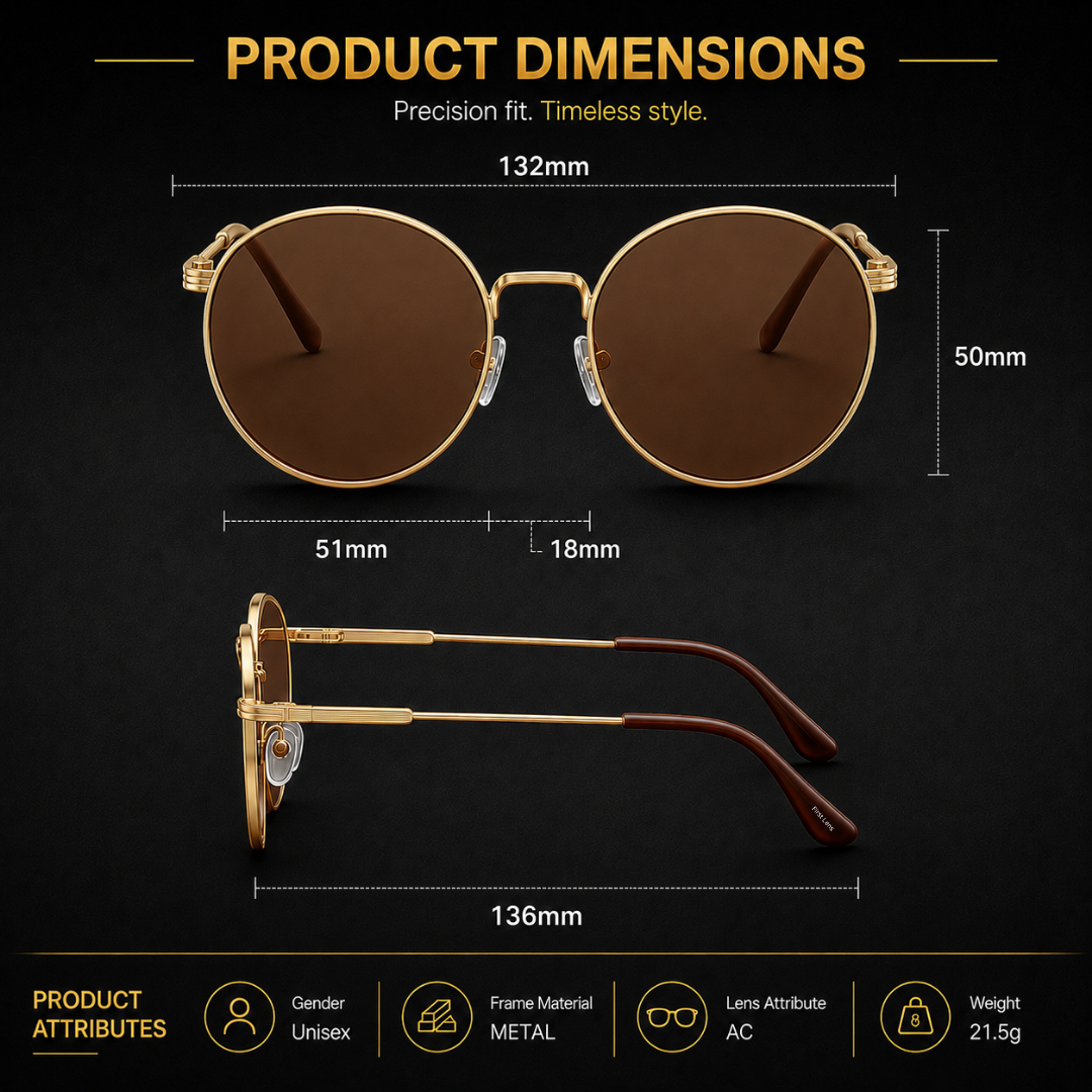 First Lens Tacca UV400 Sunglasses Brown Gold S516