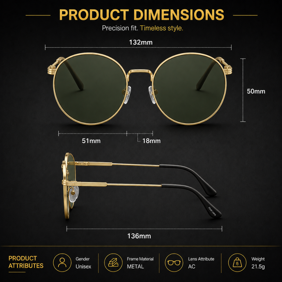 First Lens Tacca UV400 Sunglasses Green Gold S515