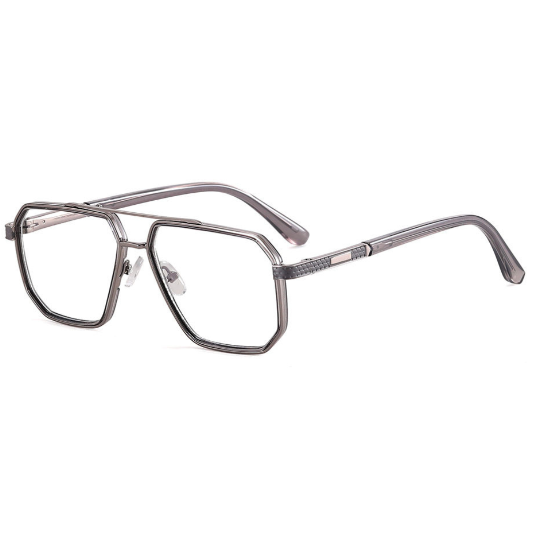First Lens Urban Hexa Blue Light Computer Glasses- B116 - Transparent-Gray