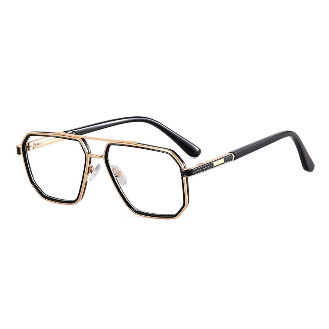 First Lens Urban Hexa Blue Light Computer Glasses- B116 - Gold-Black