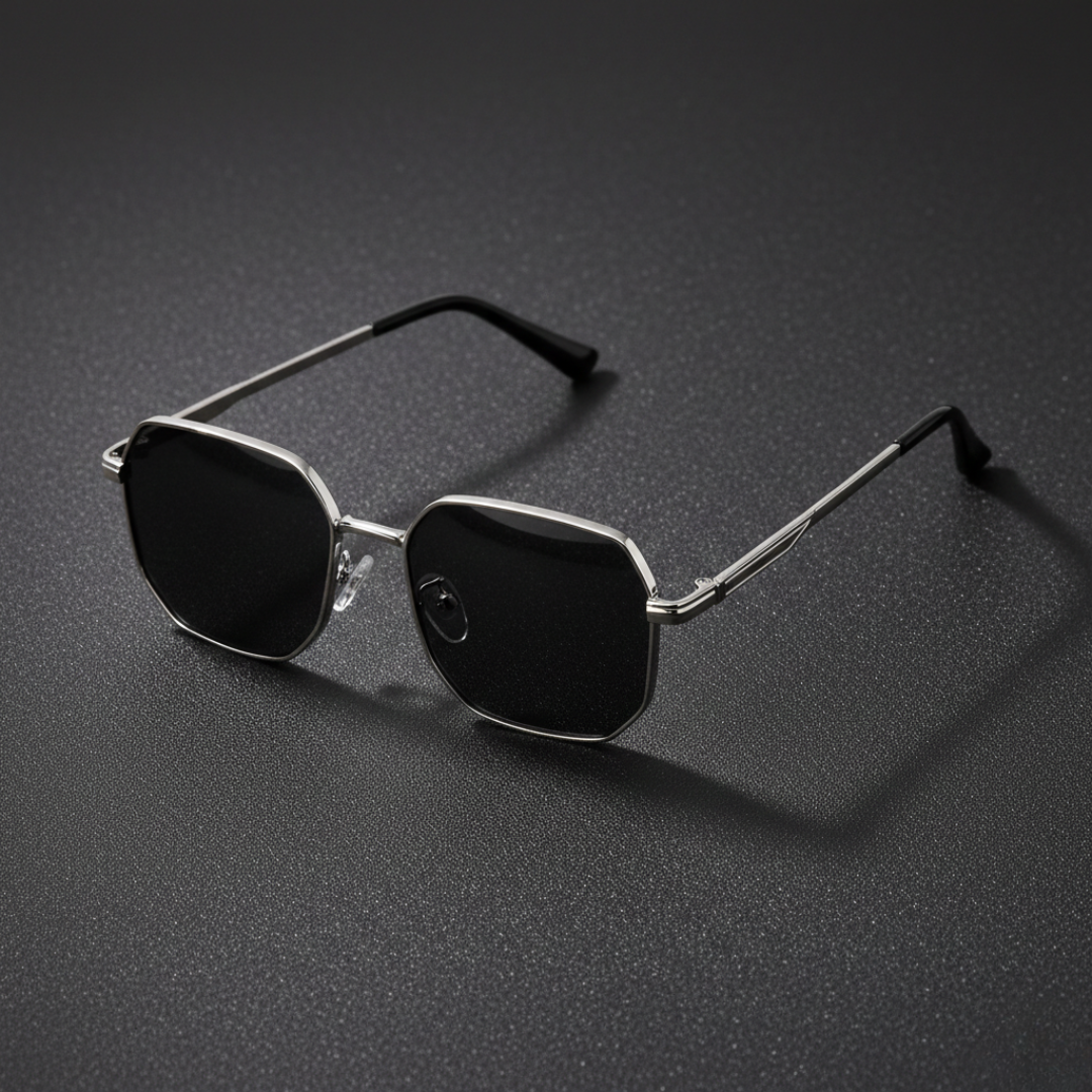 First Lens Vantahex UV400 Sunglasses Silver Gray - Image 1