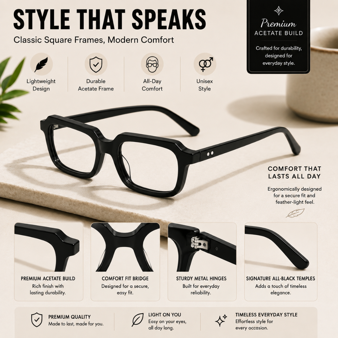 First Lens Astana  Blue Light Computer Glasses Matte Black B290