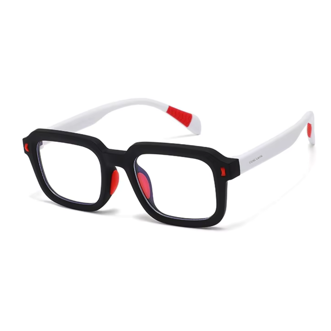 First Lens Dino Dash  Kids Blue Light Computer Glasses Black & White - B281