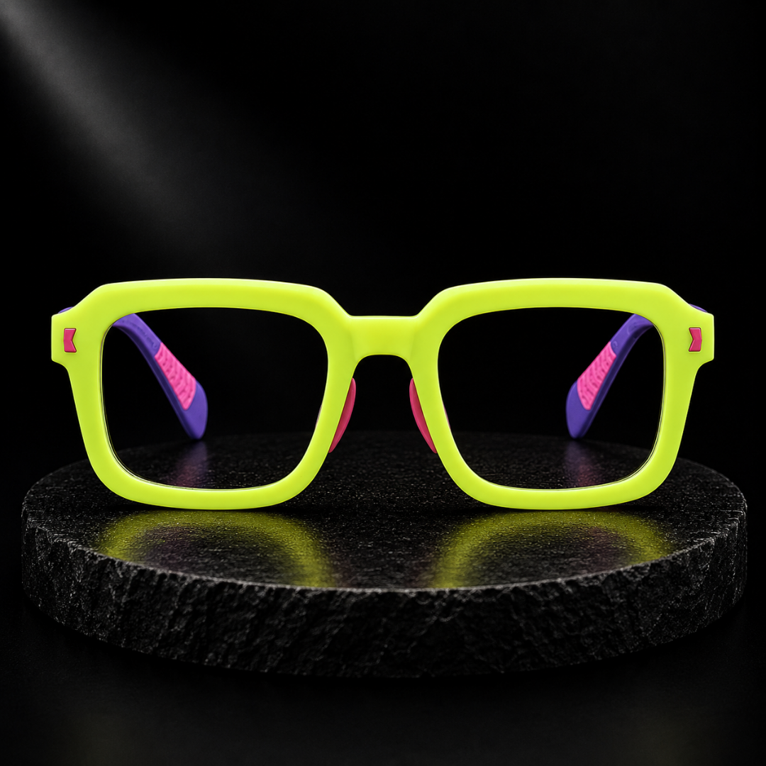 First Lens Dino Dash  Kids Blue Light Computer Glasses Violet & Pink - B286