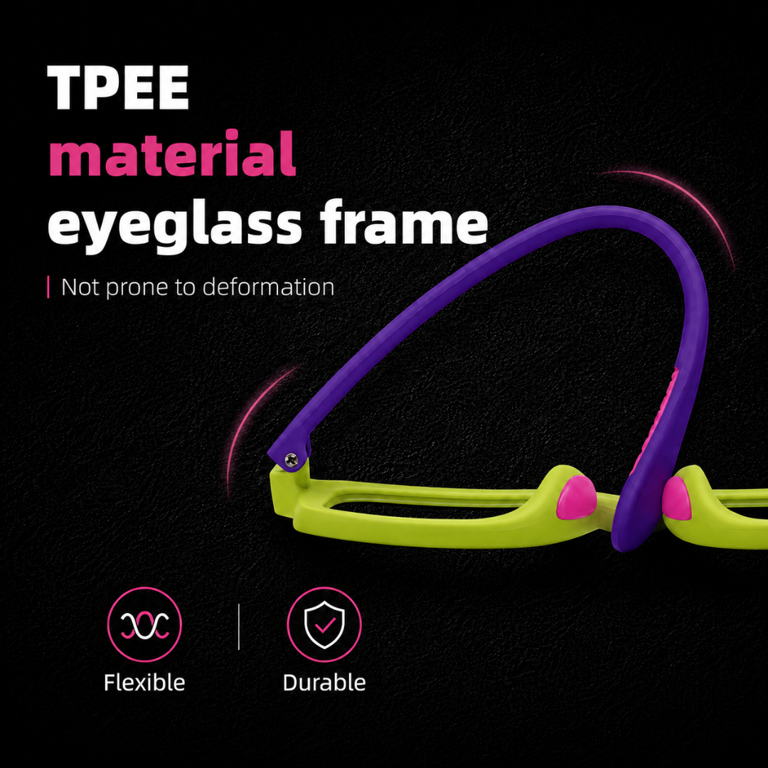First Lens Dino Dash  Kids Blue Light Computer Glasses Violet & Pink - B286