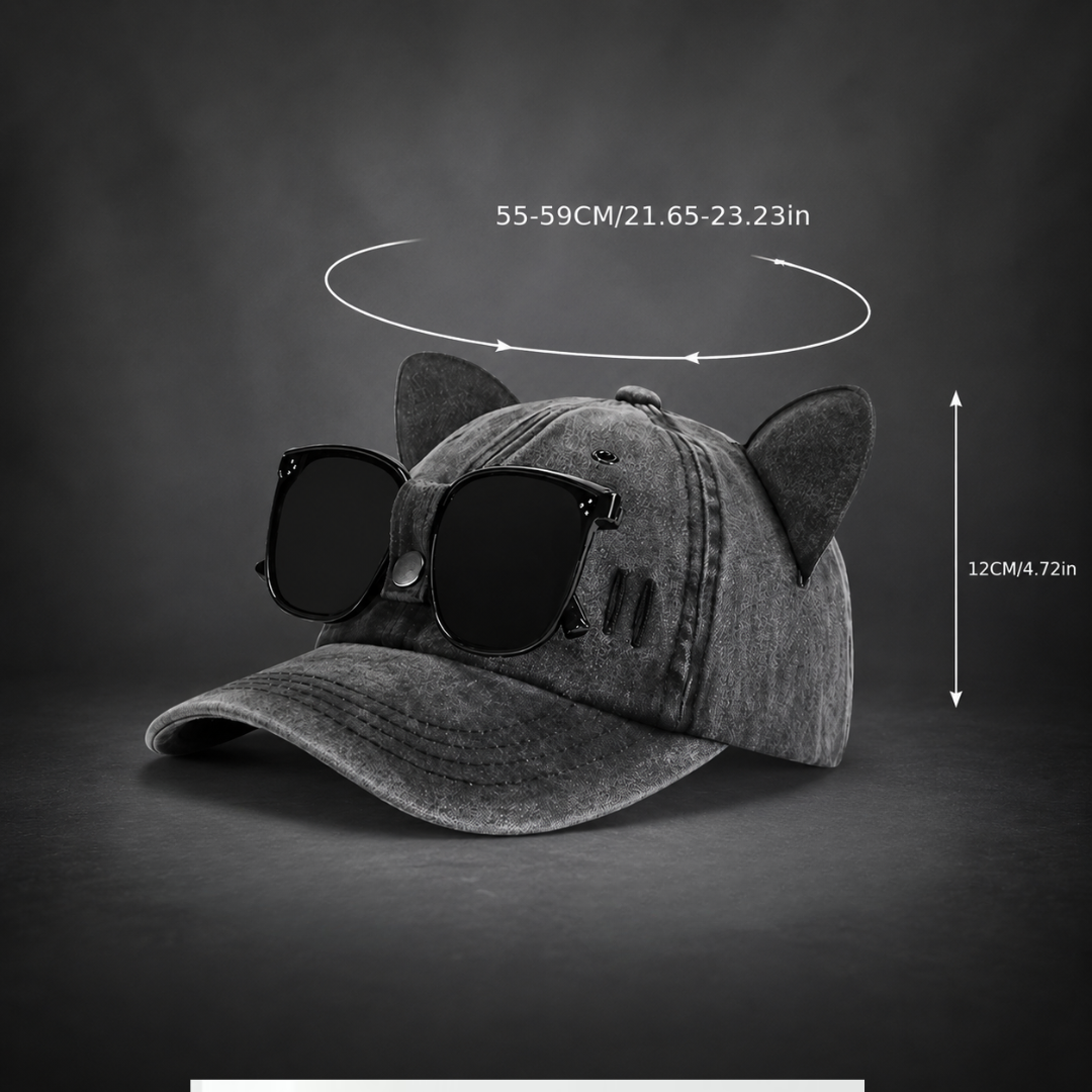 First Lens Kitty Pop Sunglass Cap Black A082