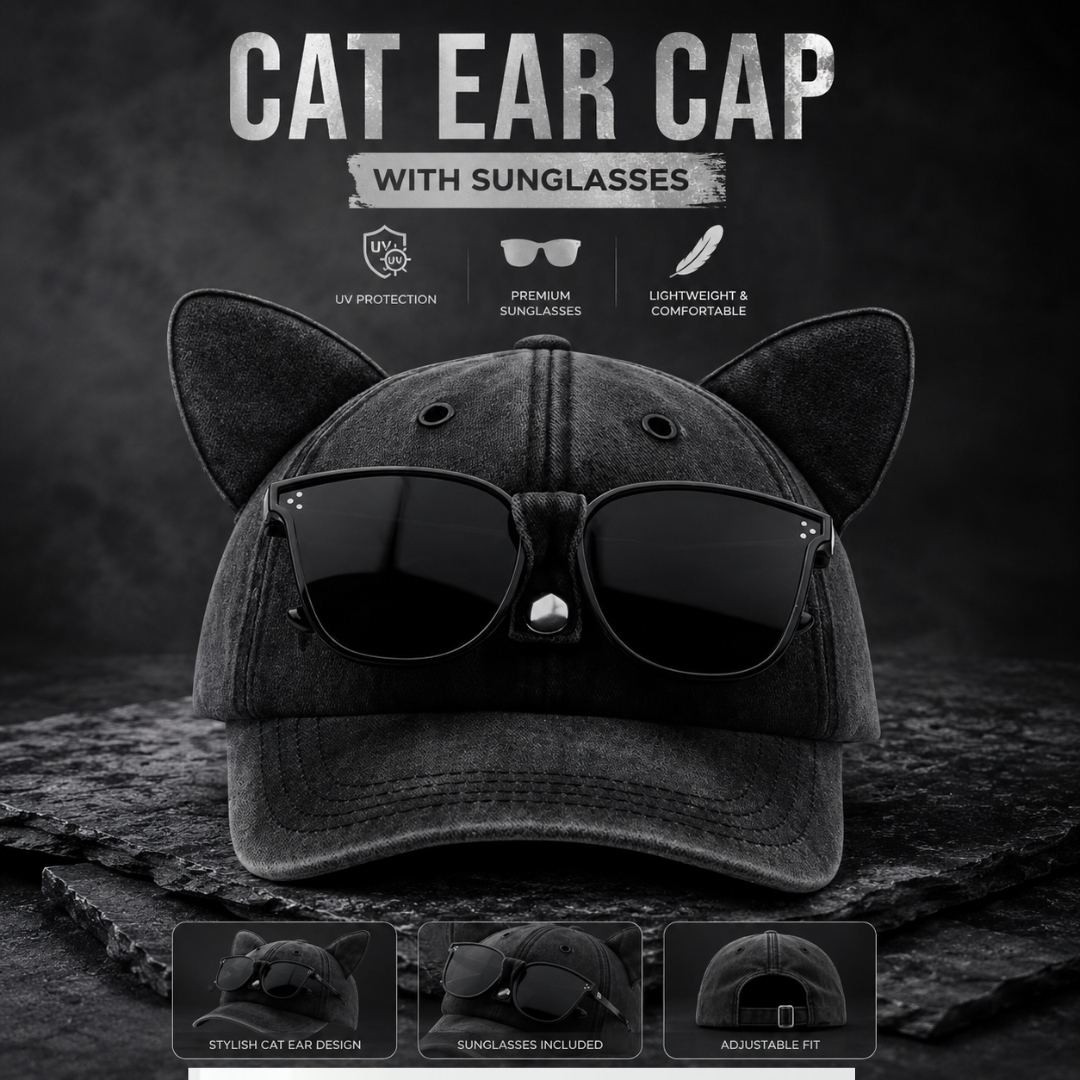 First Lens Kitty Pop Sunglass Cap Black A082