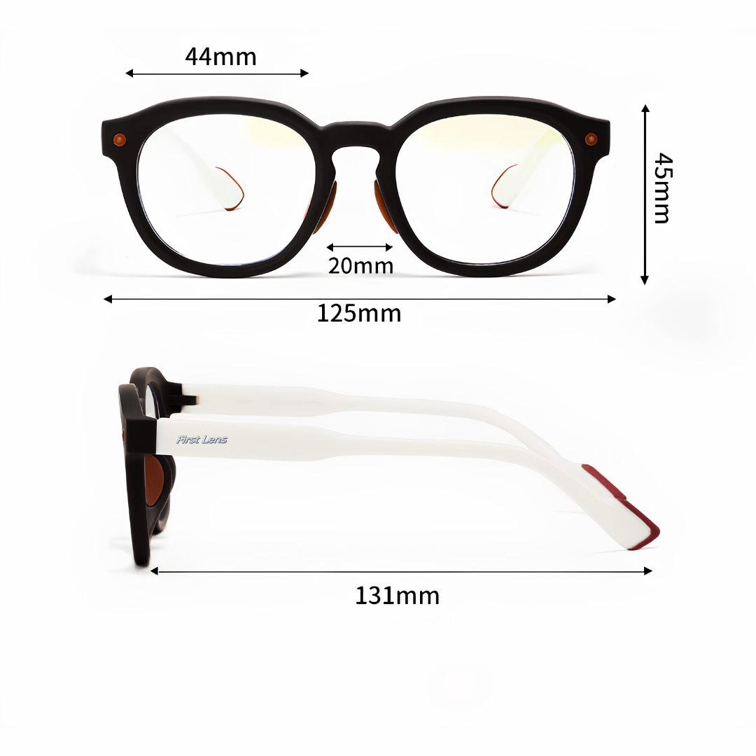 First Lens Little Explorer Kids Blue Light Computer Glasses Black & White - B271