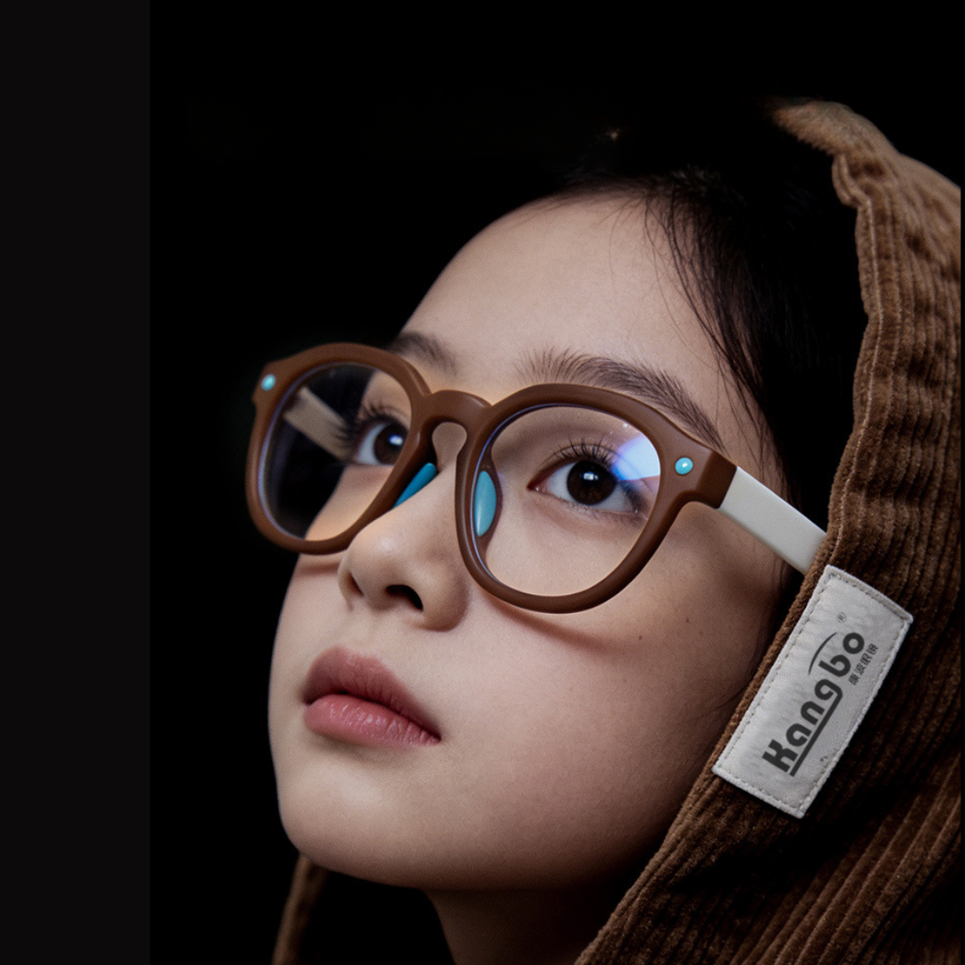 First Lens Little Explorer Kids Blue Light Computer Glasses  Brown & White - B272