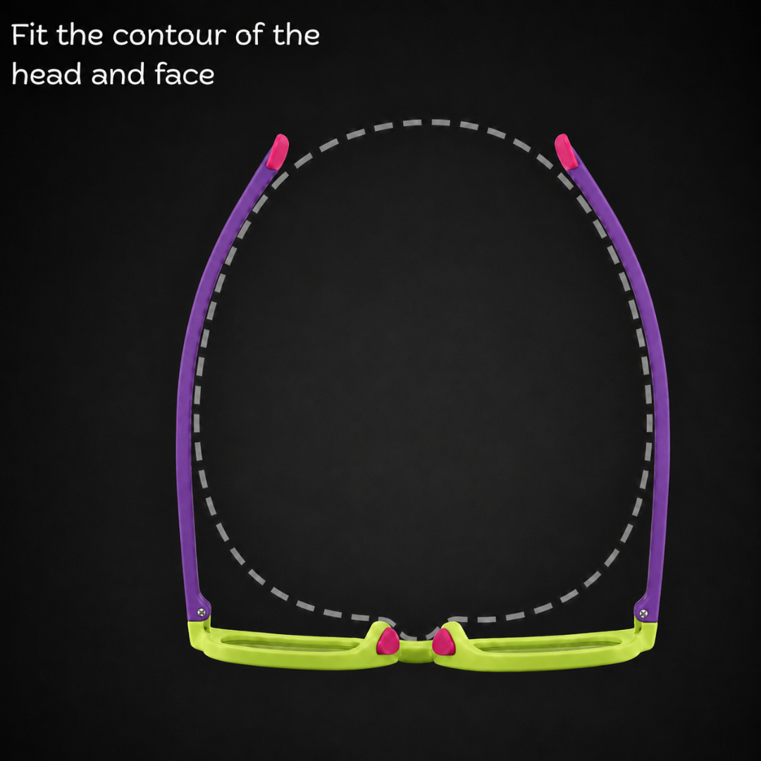 First Lens Little Explorer Kids Blue Light Computer Glasses Lime Green & Purple - B276