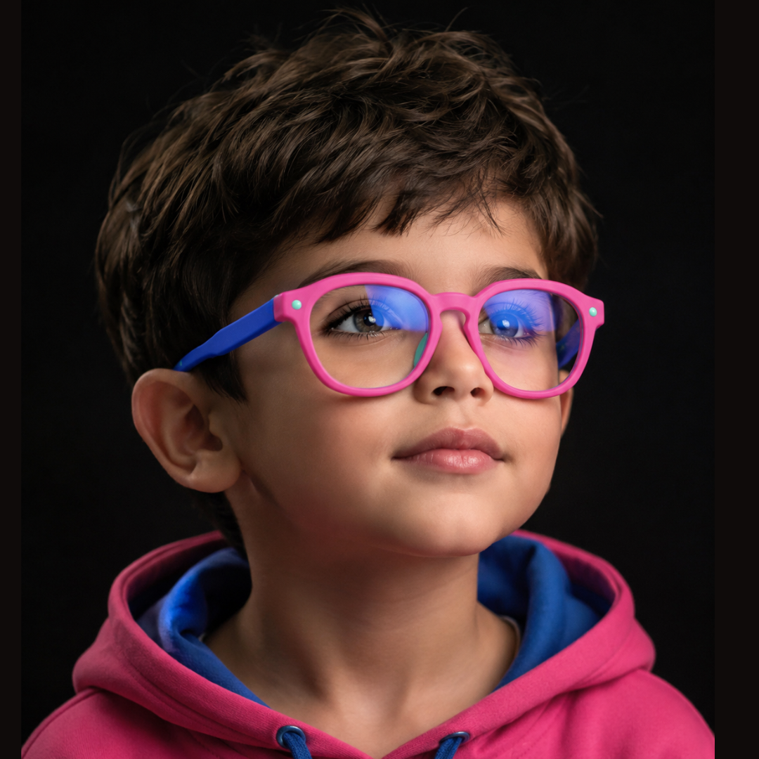 First Lens Little Explorer Kids Blue Light Computer Glasses Pink & Blue - B274