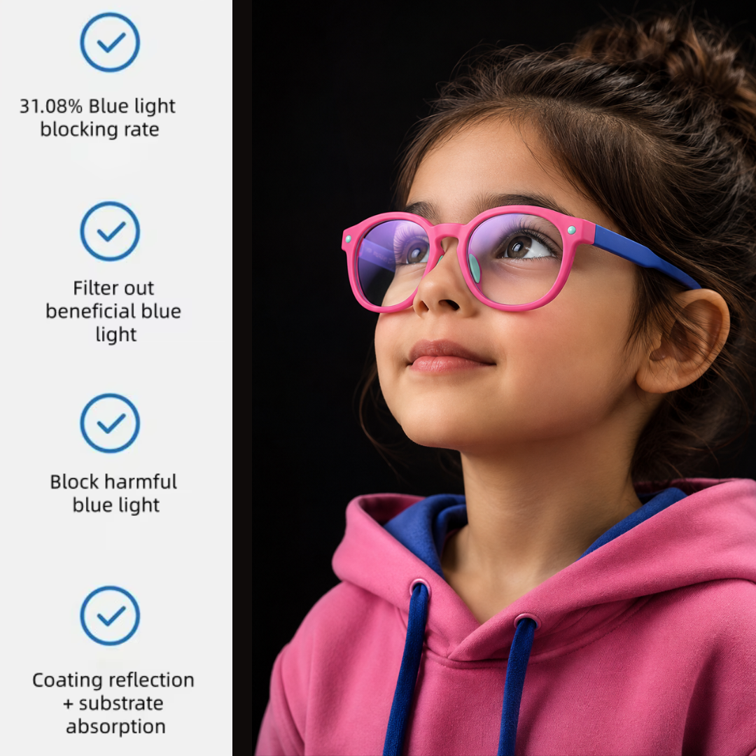 First Lens Little Explorer Kids Blue Light Computer Glasses Pink & Blue - B274