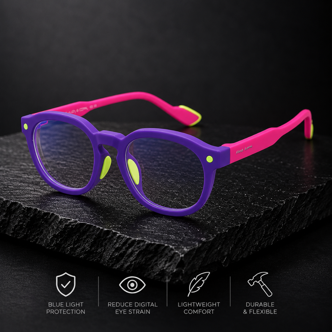 First Lens Little Explorer Kids Blue Light Computer Glasses Purple & Pink - B275