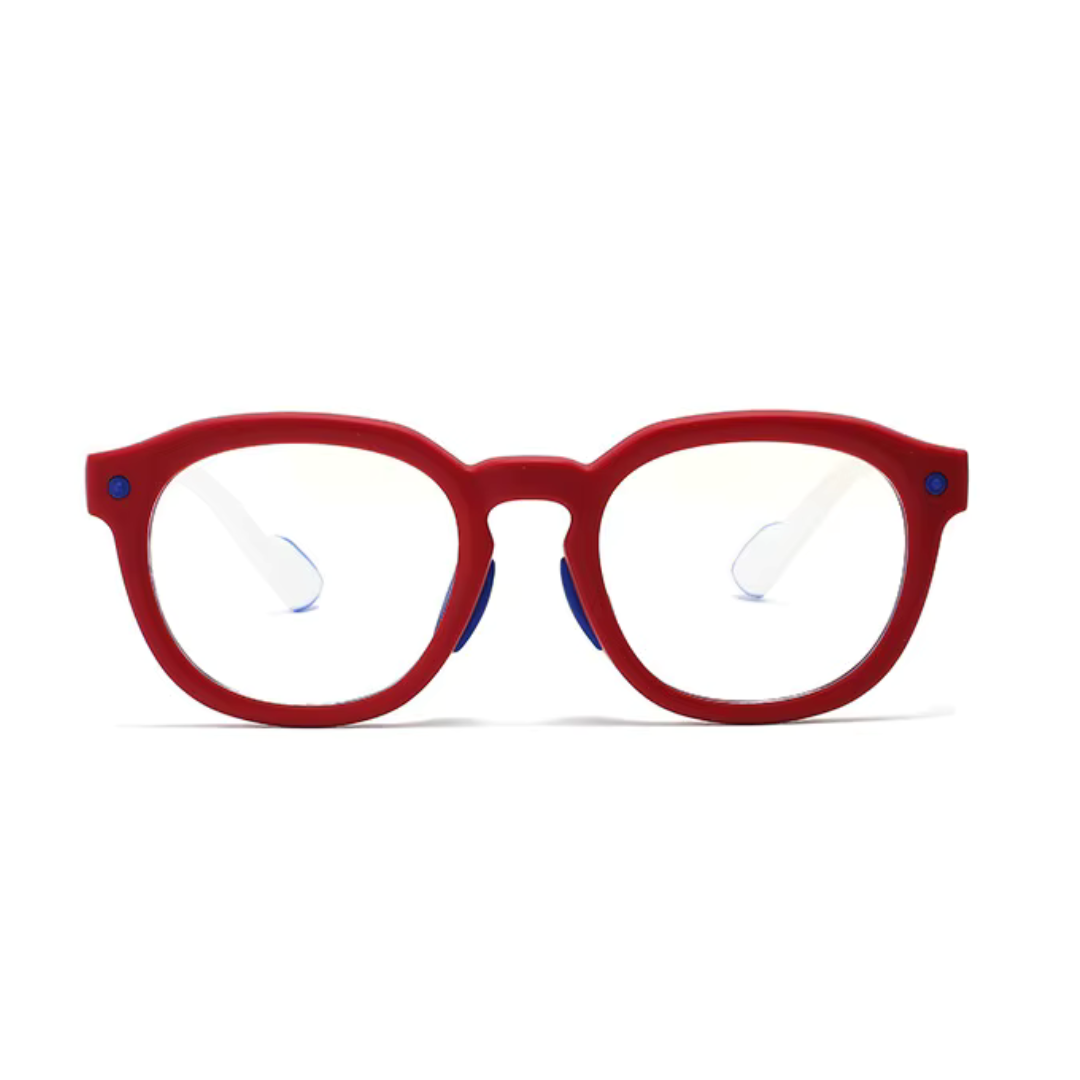 First Lens Little Explorer Kids Blue Light Computer Glasses Red & White - B273