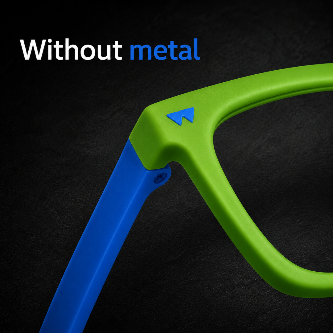 First Lens Little Star Kids Blue Light Computer Glasses Neon Green & Blue - B278