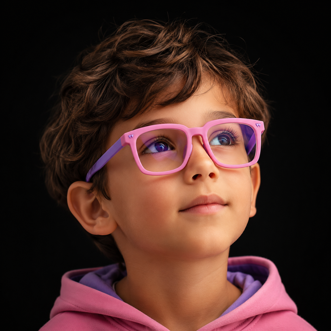 First Lens Little Star Kids Blue Light Computer Glasses Pink & Purple - B280
