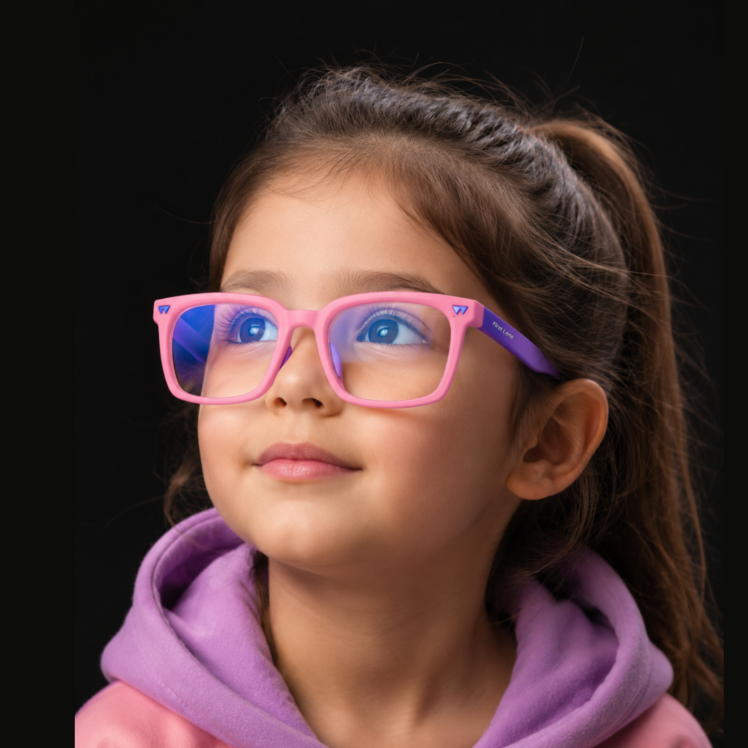 First Lens Little Star Kids Blue Light Computer Glasses Pink & Purple - B280