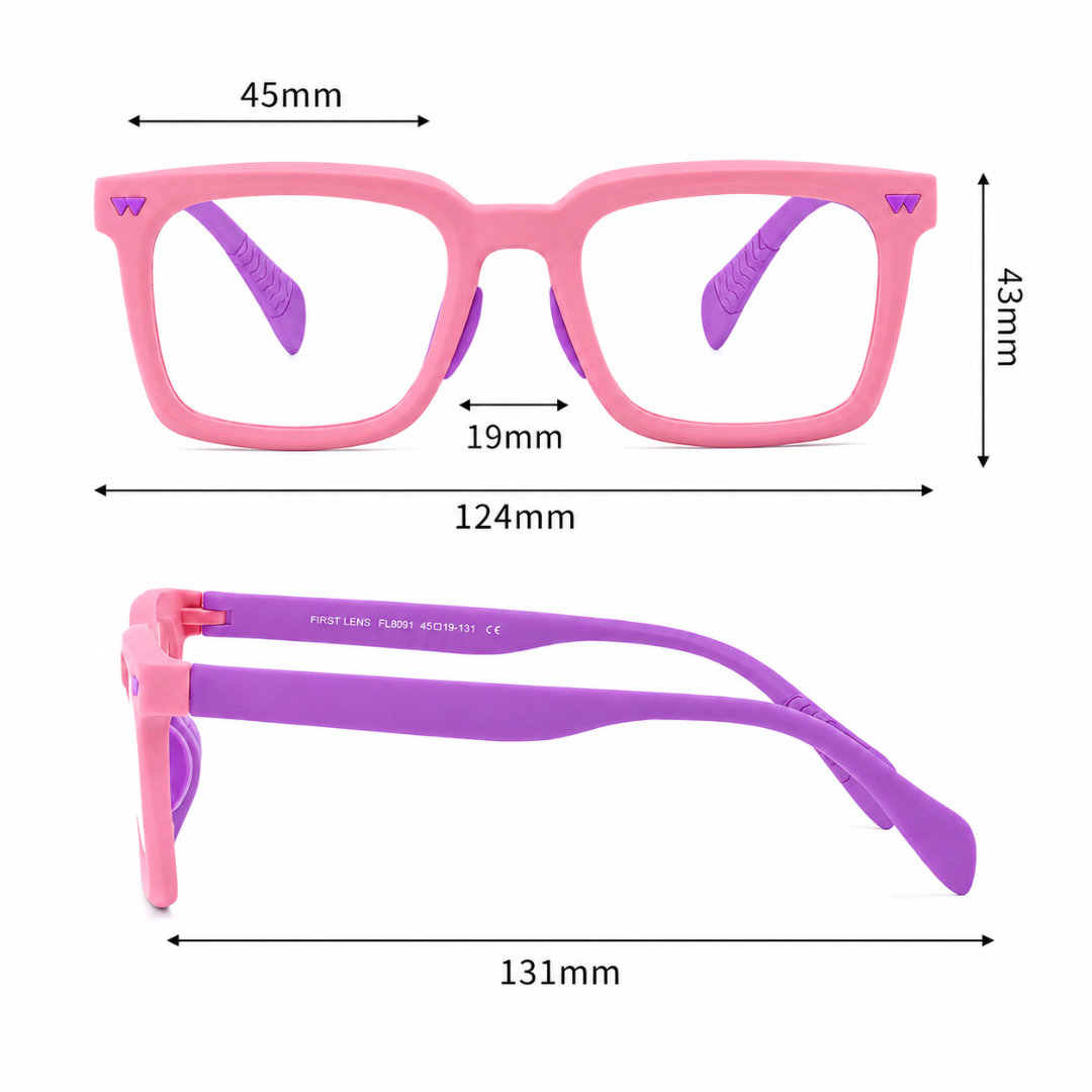 First Lens Little Star Kids Blue Light Computer Glasses Pink & Purple - B280