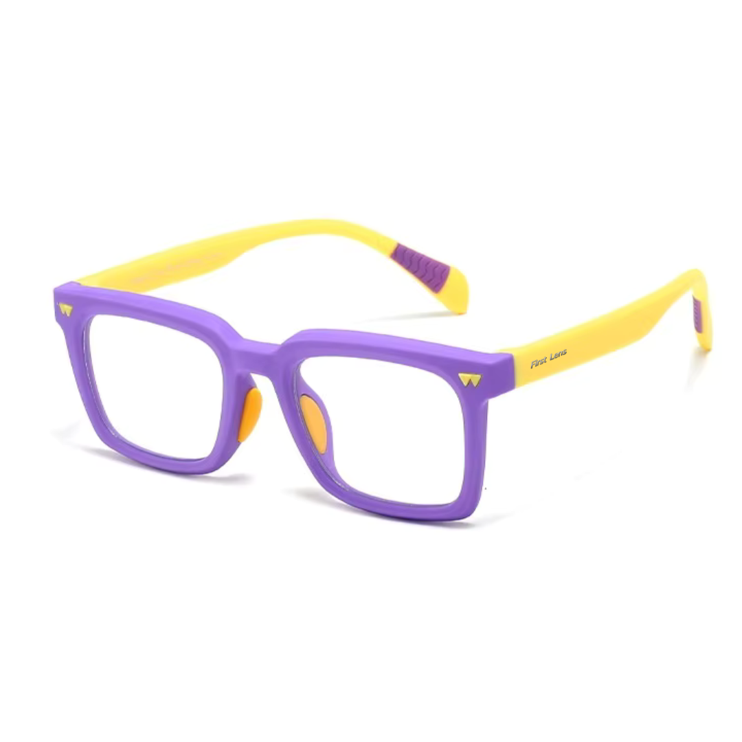 First Lens Little Star Kids Blue Light Computer Glasses Purple & Yellow - B277