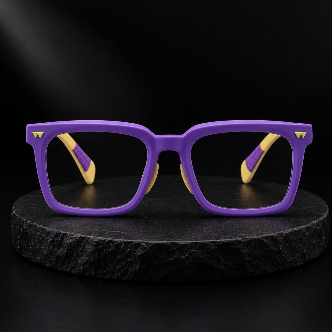 First Lens Little Star Kids Blue Light Computer Glasses Purple & Yellow - B277