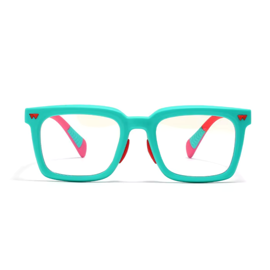 First Lens Little Star Kids Blue Light Computer Glasses Turquoise & Red - B279