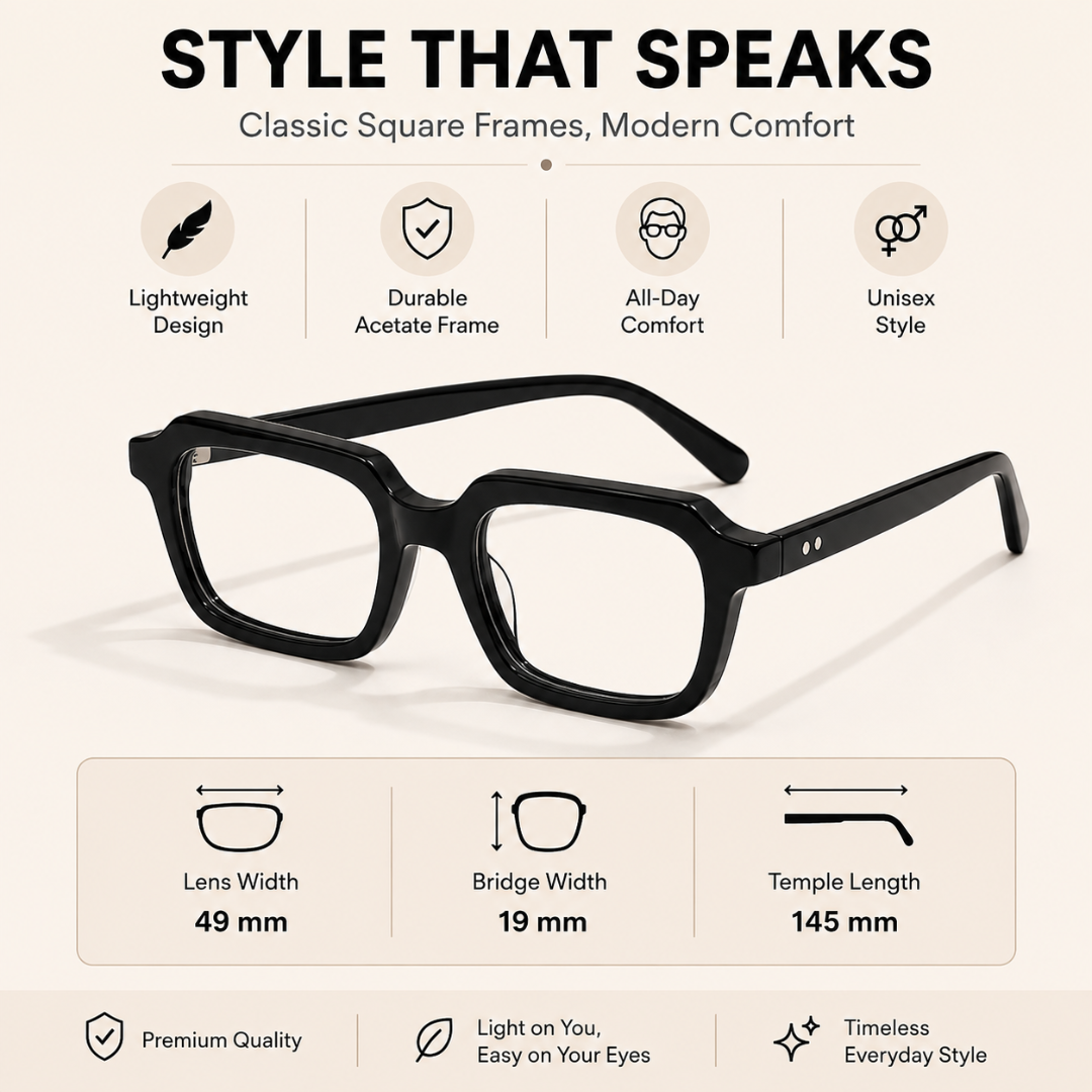 First Lens Monaco Blue Light Computer Glasses Black B287