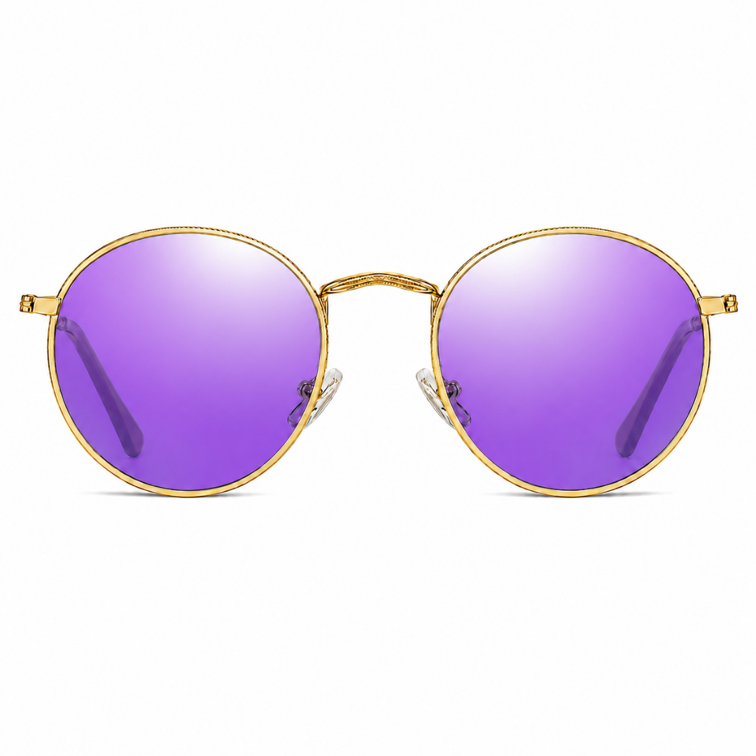 First Lens Polarized Mirrored  Sunglasses Purple Gold  S511