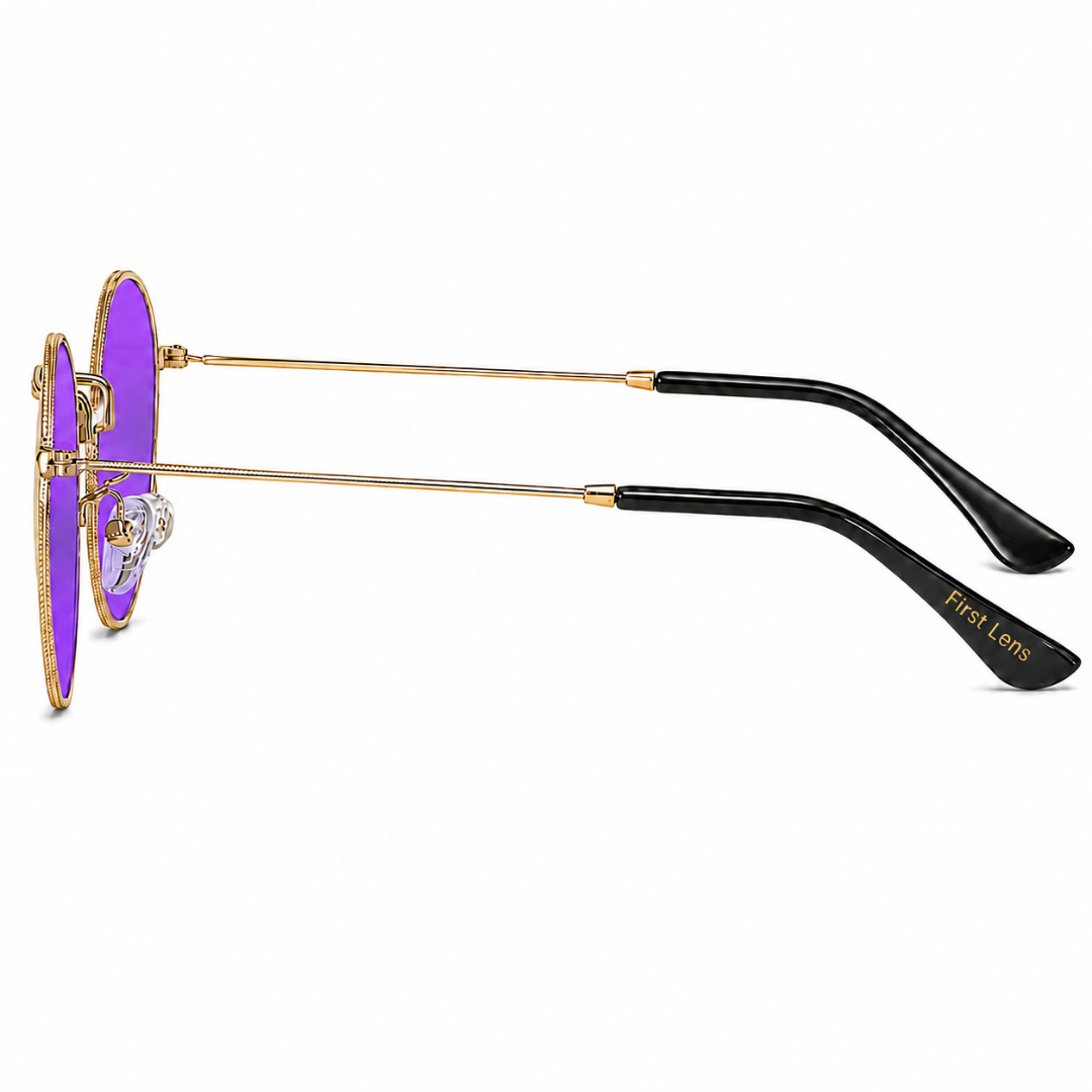 First Lens Polarized Mirrored  Sunglasses Purple Gold  S511