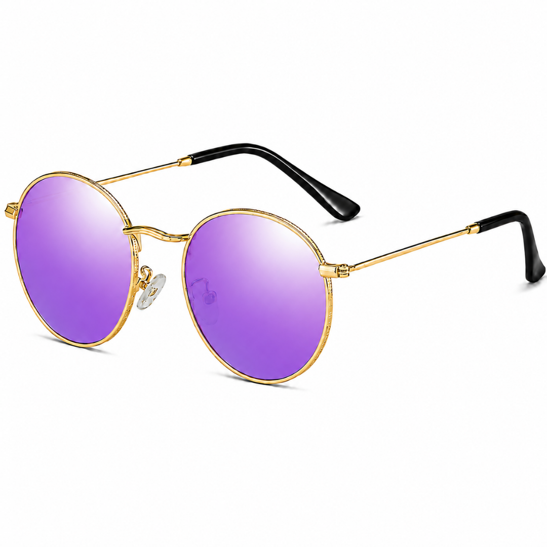 First Lens Polarized Mirrored  Sunglasses Purple Gold  S511