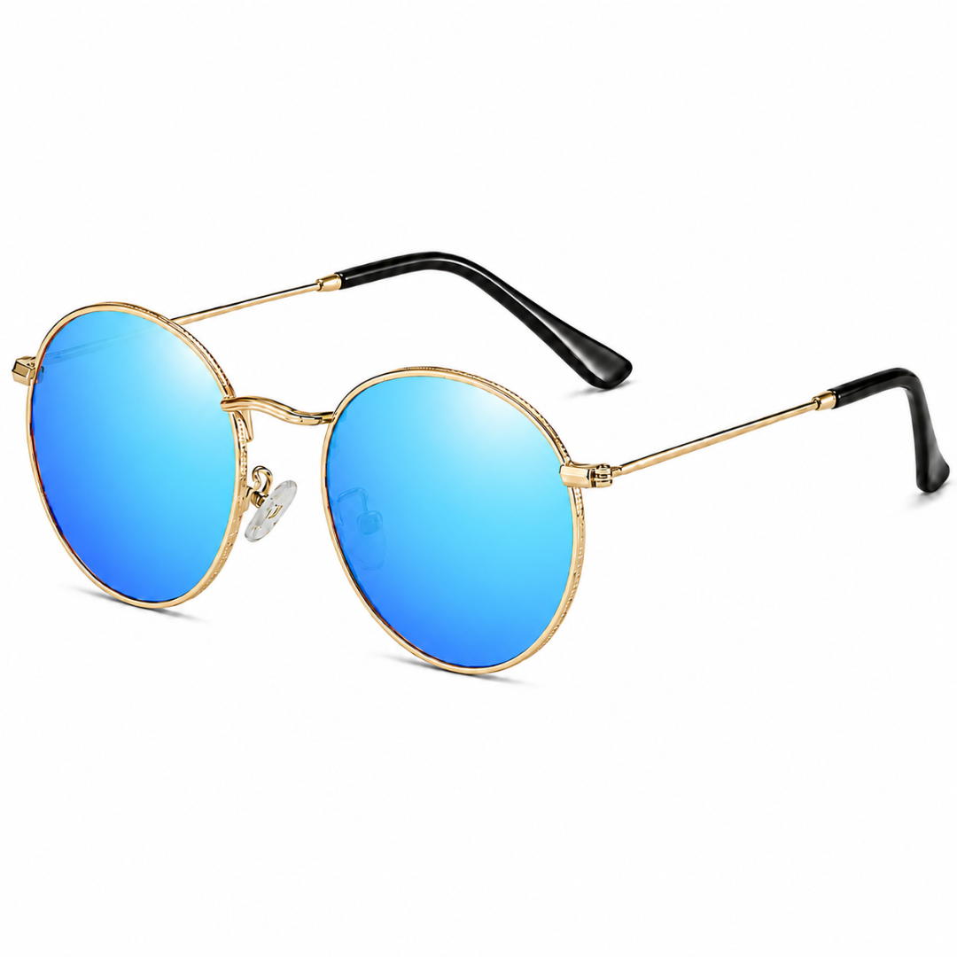 First Lens Polarized Mirrored  Sunglasses Blue Gold S509