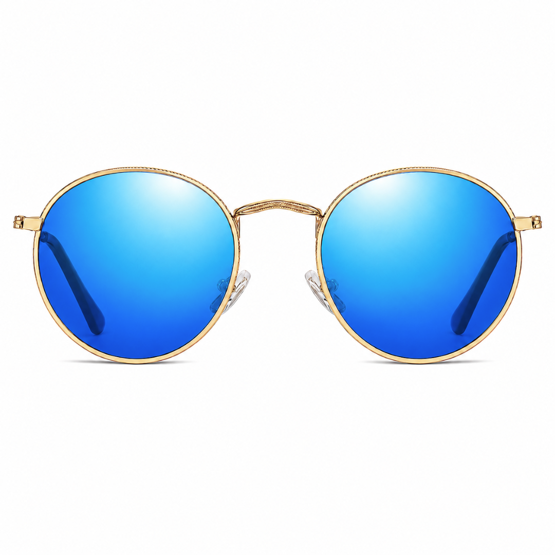 First Lens Polarized Mirrored  Sunglasses Blue Gold S509
