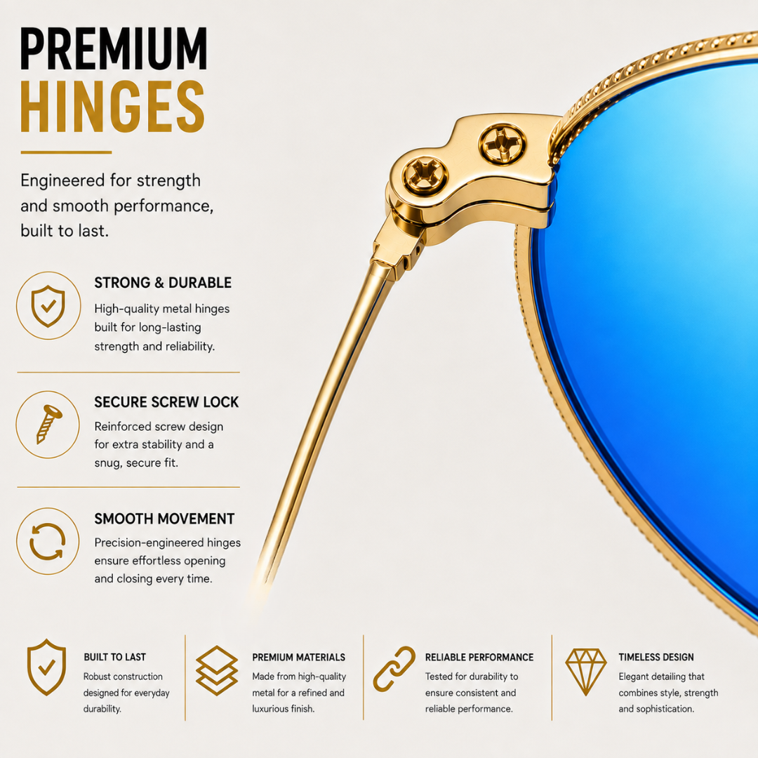 First Lens Polarized Mirrored  Sunglasses Blue Gold S509