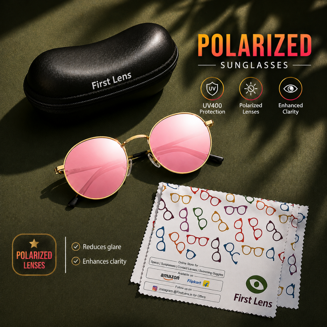 First Lens Polarized Mirrored  Sunglasses Pink Gold  S510