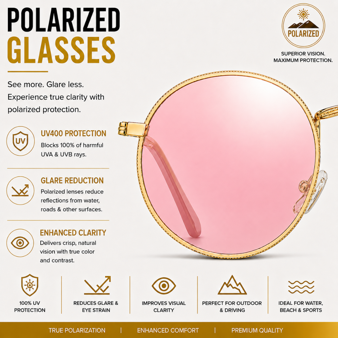 First Lens Polarized Mirrored  Sunglasses Pink Gold  S510