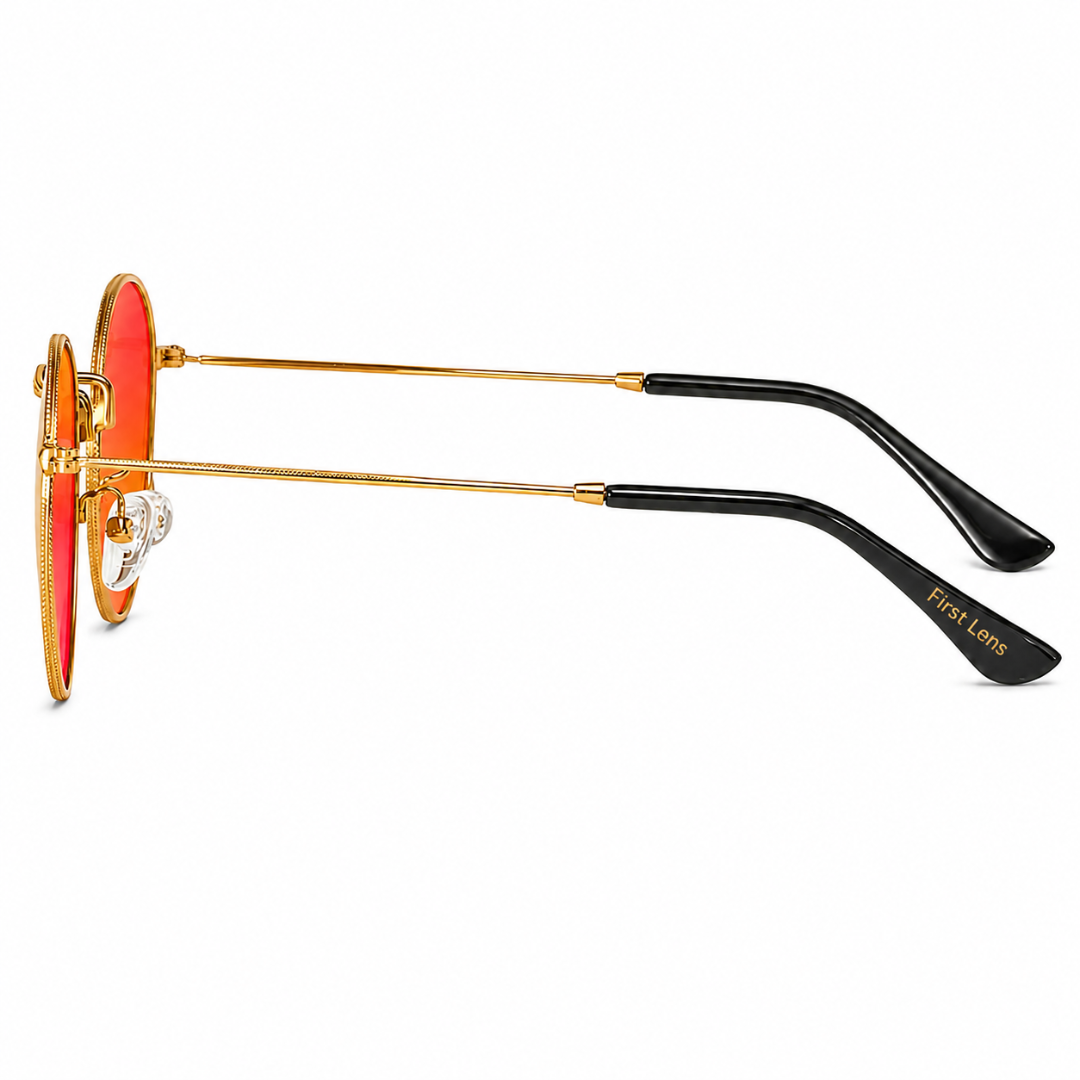 First Lens Polarized Mirrored Sunglasses Red Gold S508