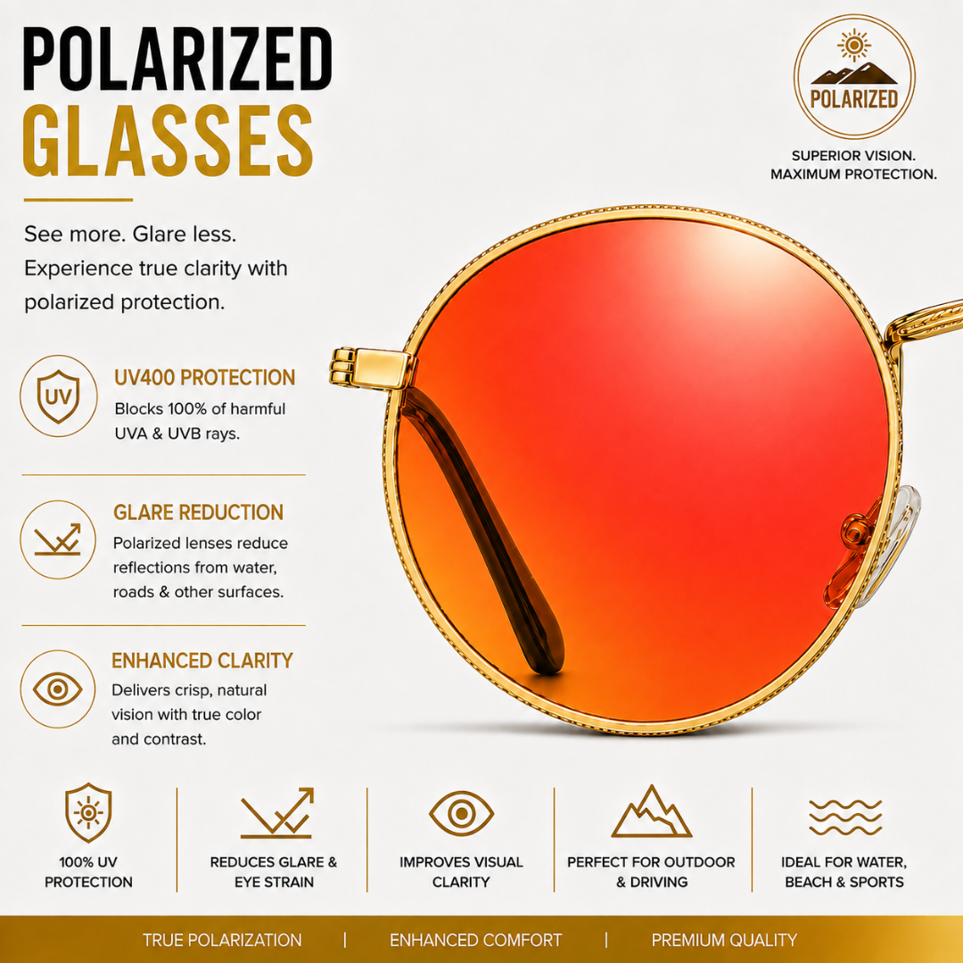 First Lens Polarized Mirrored Sunglasses Red Gold S508