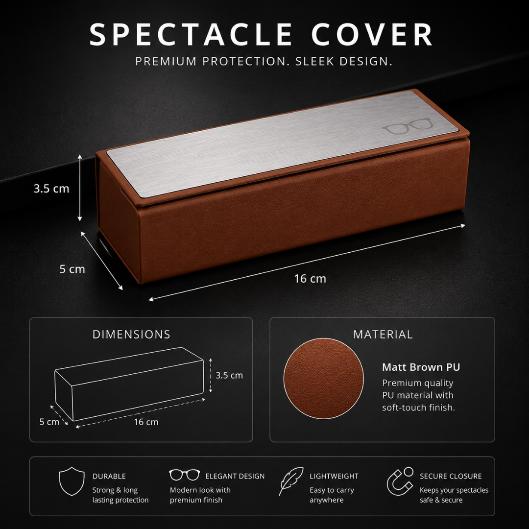 First Lens Premium Hard Shell Eyeglass Case – Brown