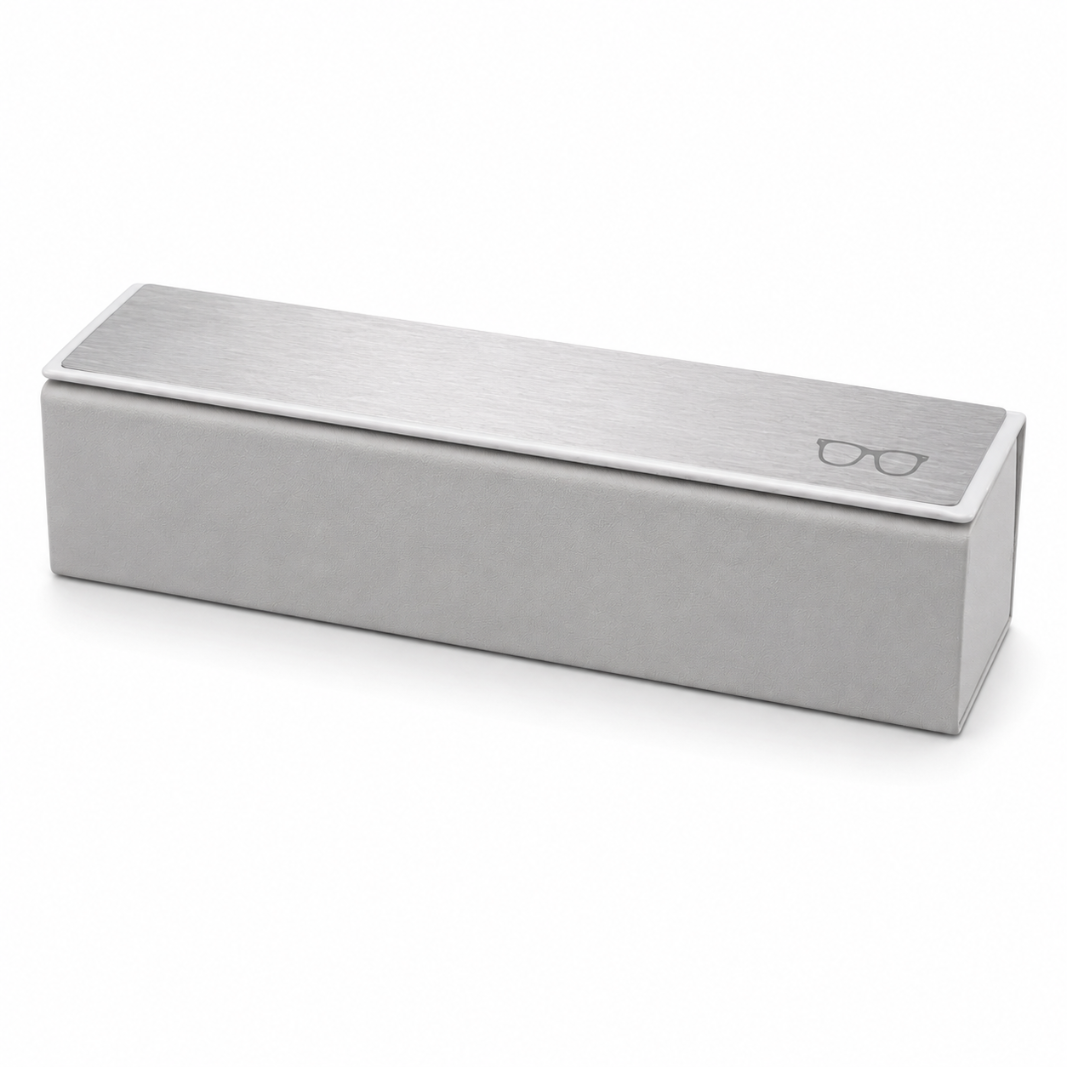 First Lens Premium Hard Shell Eyeglass Case – Grey
