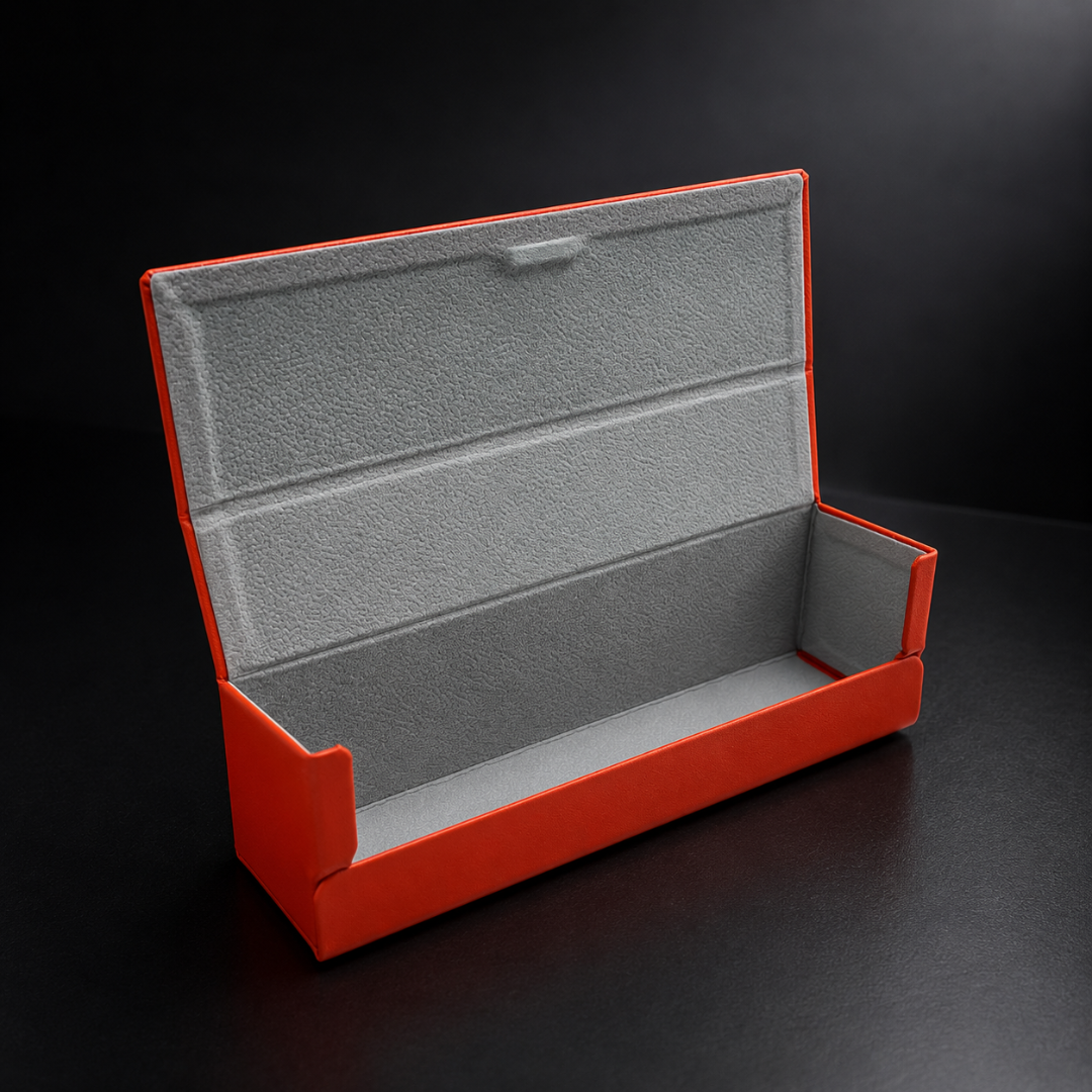 First Lens Premium Hard Shell Eyeglass Case – Red