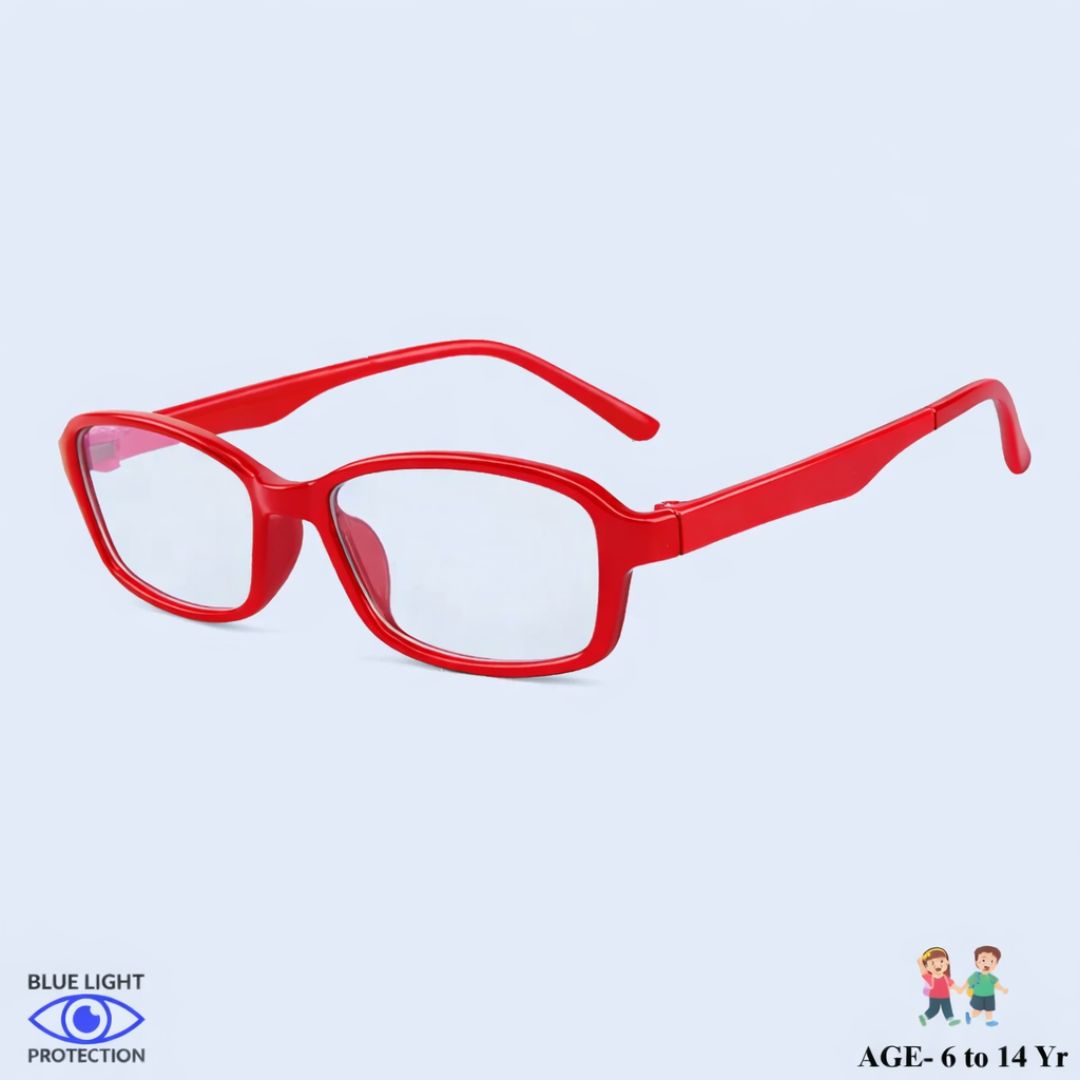 First Lens Rectangular Blue Light Blocking Kids Glasses