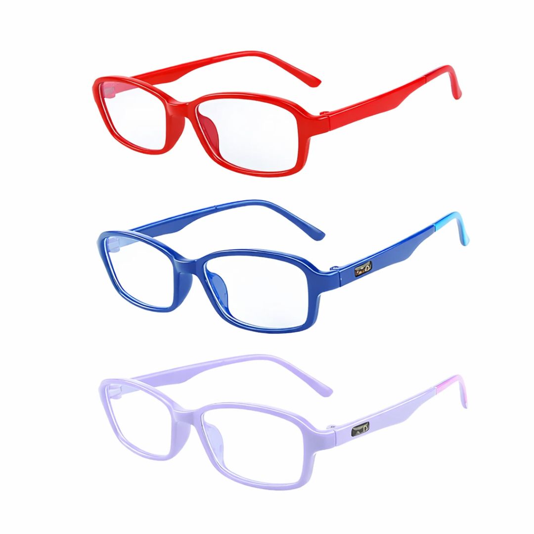 First Lens Rectangular Blue Light Blocking Kids Glasses