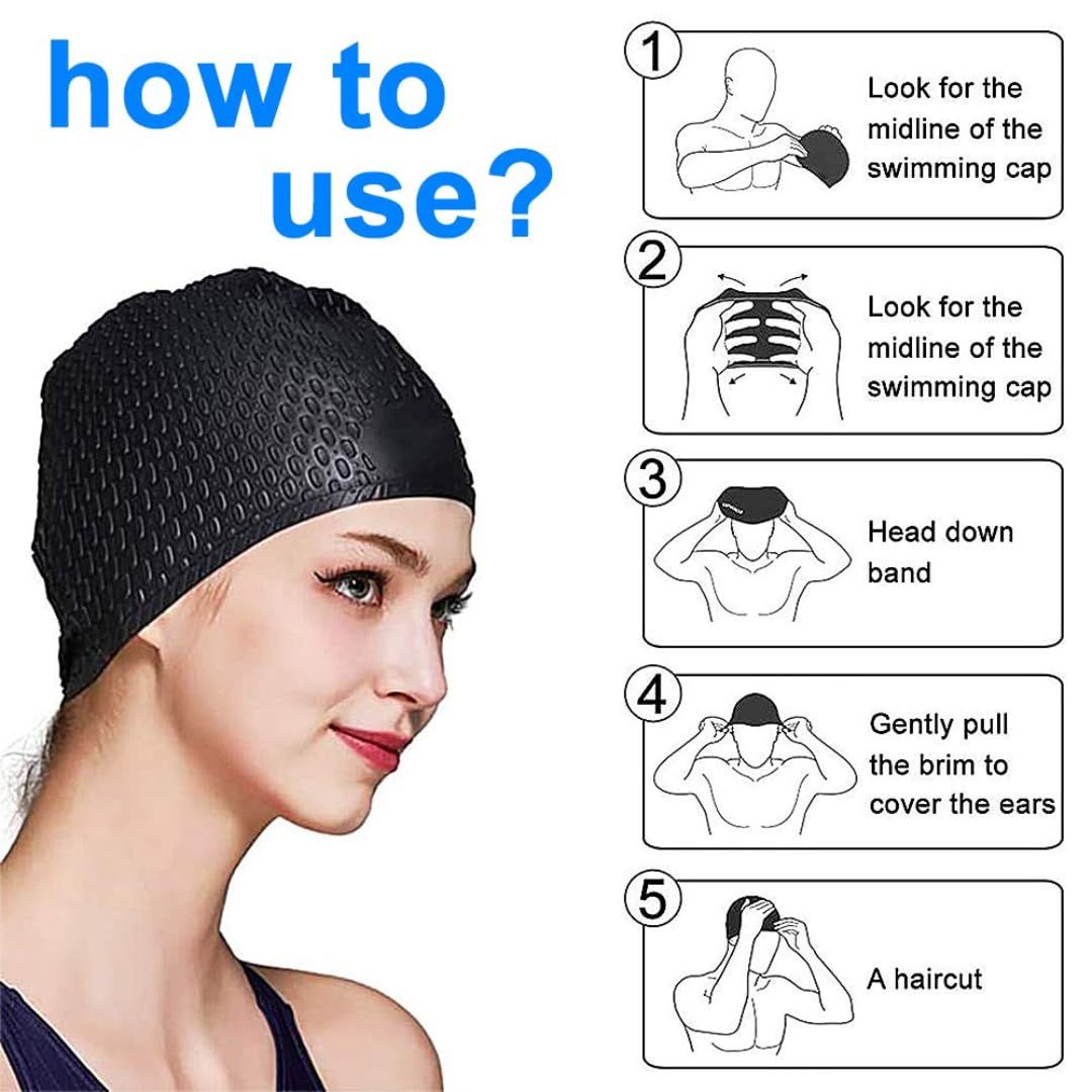 First Lens Square Swimming Cap for Men & Women