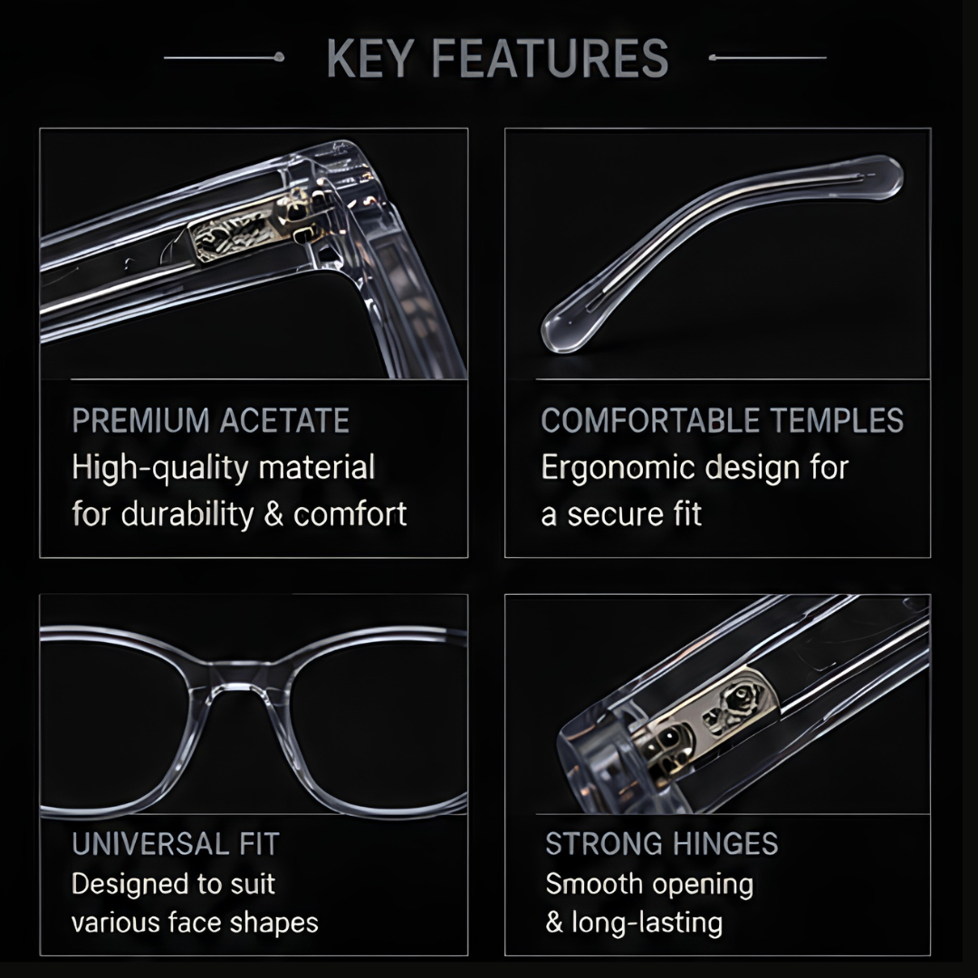 First Lens Helsinki Blue Light Computer Glasses Crystal Smoke