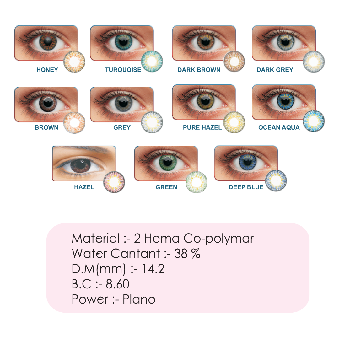 Ornate Monthly Color Contact Lens (2 Lens/Box)