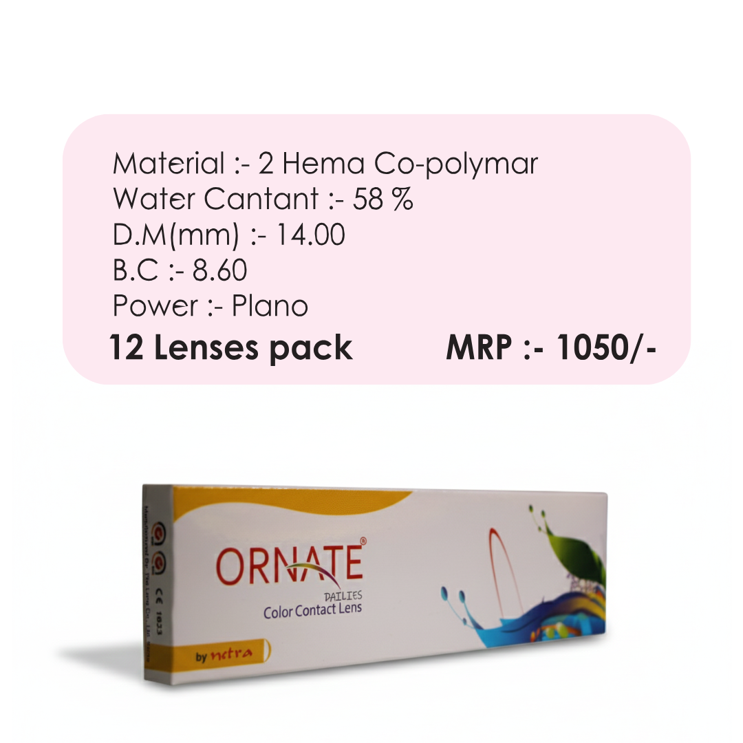 Ornate Dailies One Day Color Contact Lens (12 Lens/Box)
