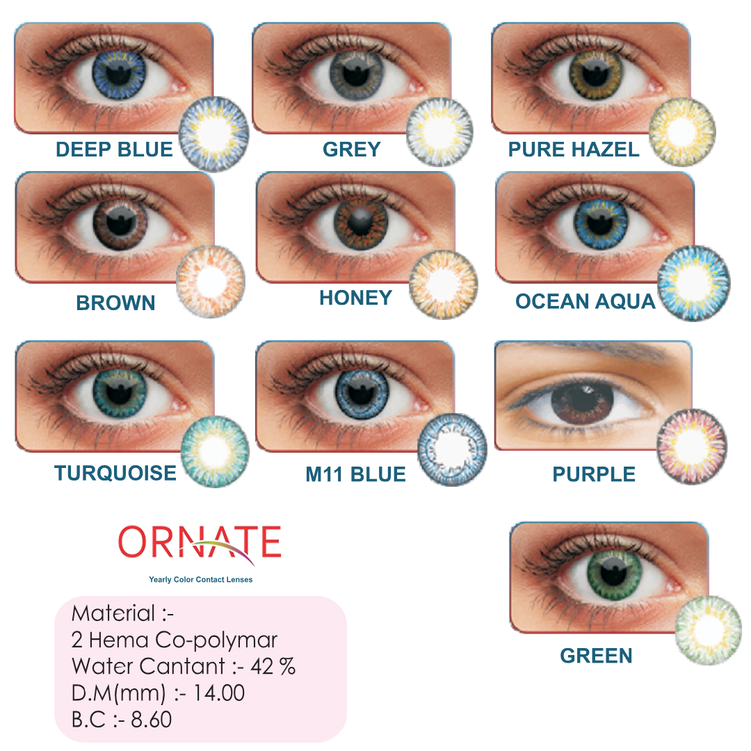 Ornate Yearly Color Contact Lens (1 lens)