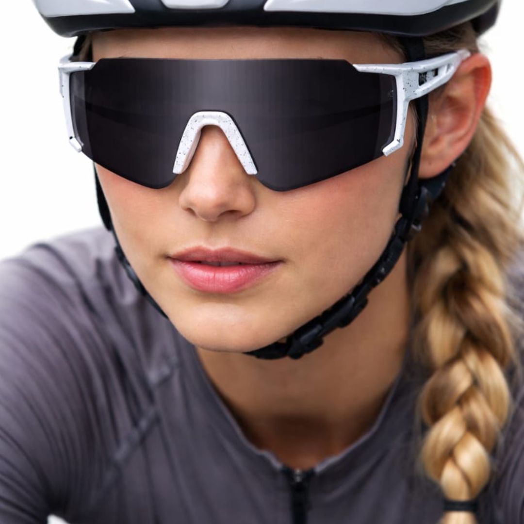 First Lens Customized Power Cycling/Running/Sports Sunglasses Uv400 + Polarized-S039 Black White