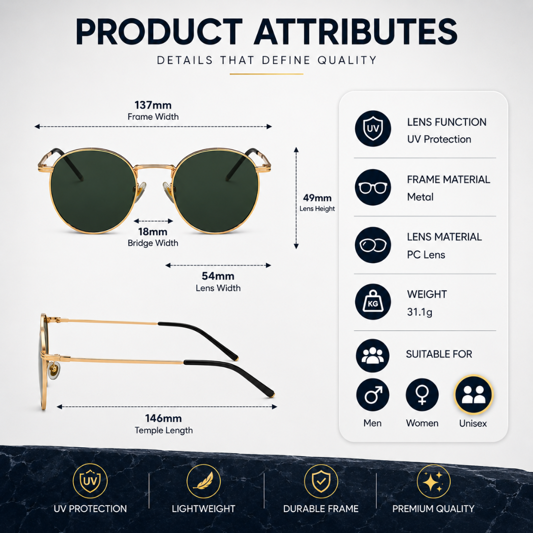 First Lens Ensaimada Sunglass UV400 Green Black S489