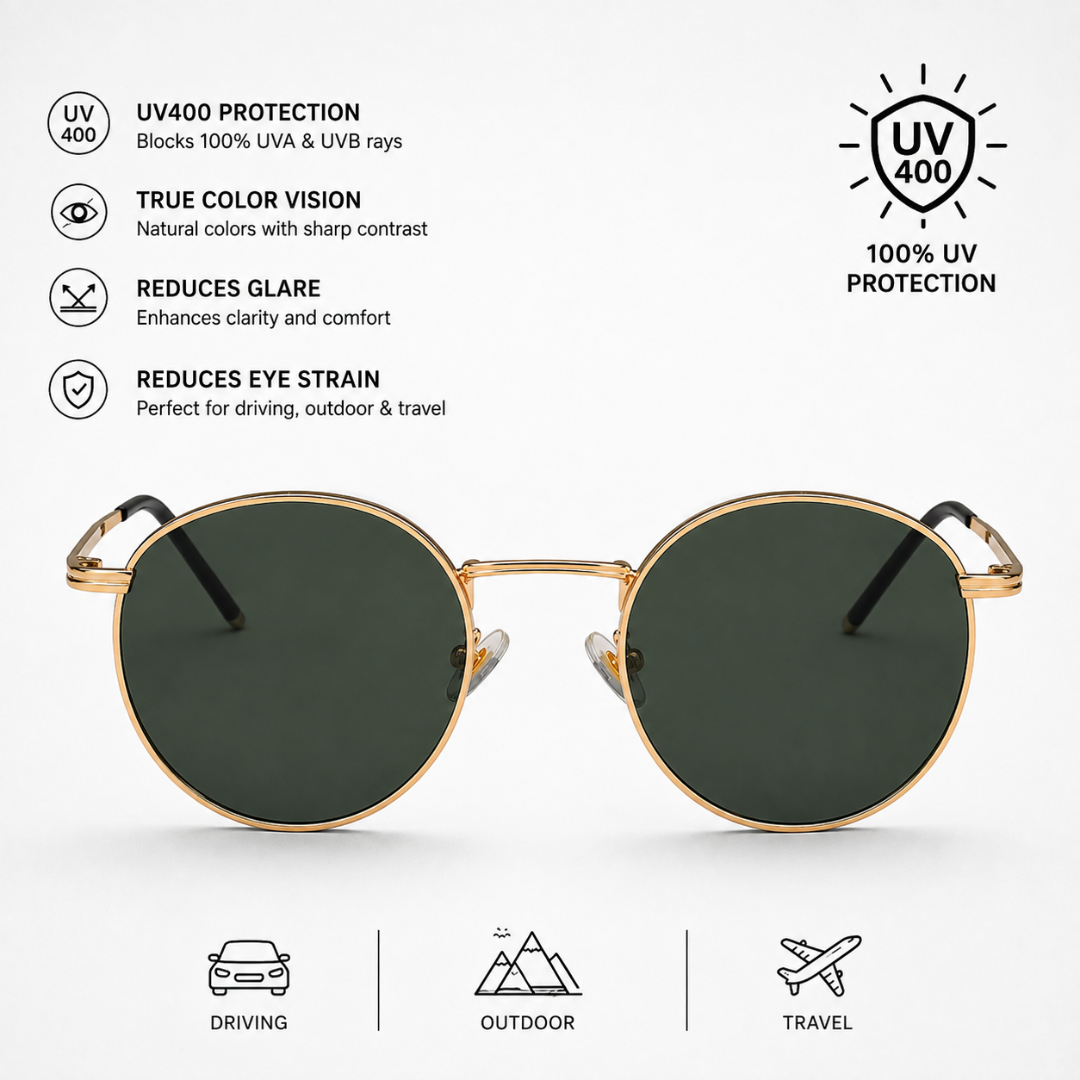 First Lens Ensaimada Sunglasses UV400 Green Black S489